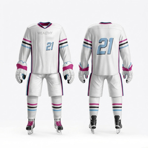 Ensemble d'uniformes de hockey sur glace personnalisés par sublimation, jaune et noir rayé, maillot et pantalon unisexe pour adulte, sans manches, anti-humidité, avec nom du joueur - Product Image 6