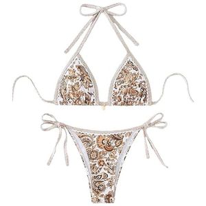 Traje de Baño Bikini Personalizado al por Mayor para Mujer, Color Sólido, Sexy, Triangular, Ropa de Baño Informal y Conjunto de Bikini para Playa - Product Image 1