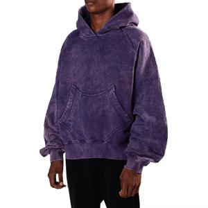 Sweat à capuche surdimensionné en molleton 100 % coton pour homme, avec logo personnalisé, style vintage délavé à l'acide - Product Image 3