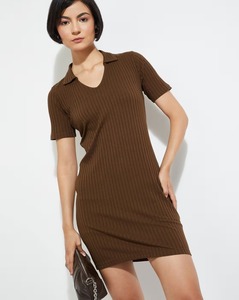 Vestido Ajustado de Manga Corta con Tejido Acanalado, Personalizado y de Primera Calidad, Proveedor de Vestidos de Punto Ajustados, OEM ODM - Product Image 5