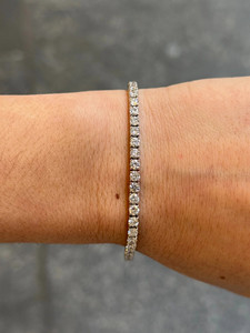 Bracelet en diamant cultivé en laboratoire certifié IGI 6,00 CT, style zigzag Bolo Tennis, en or massif 18K 14K 10K ou argent 925, chaîne ajustable pour femme - Product Image 2
