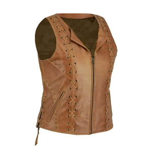 Chaleco de Cuero Ligero, Transpirable, de Color Sólido, para Uso en Exteriores, con Impresión Personalizada, Resistente al Viento, sin Mangas, Moderno, para Mujer - Product Image 4