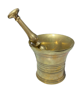 ครกทองเหลืองพร้อมสากสำหรับบดเกลือ เครื่องเทศ ขิง สมุนไพร ราคาสุดคุ้ม - Product Image 1