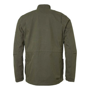 Customized <b>Men's</b> Navy Blue <b>Soft</b> <b>Shell</b> <b>Jacket</b> With Brown Patchwork Shoulder Full Sleeve Windproof Autumn Outdoor Wear - Product Image 2