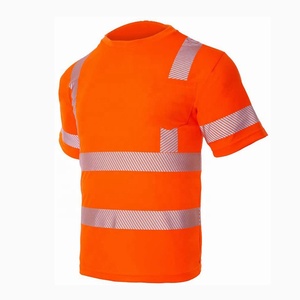 <b>Orange</b> <b>Hi</b> <b>Vis</b> Safety T Shirt Reflective Workwear Short Sleeve High Visibility Tee with Pocket Custom Logo 2026 - Product Image 2