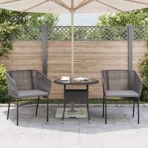 Silla de Jardín Mediana en Ratán Sintético Gris con Acero con Recubrimiento en Polvo, Producto Duradero y Elegante - Product Image 3