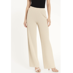 Pantalon plissé 100% polyester tissé, fabrication vietnamienne, vêtements pour femmes avec ceinture élastique, haute qualité, ODM/OEM - Product Image 1
