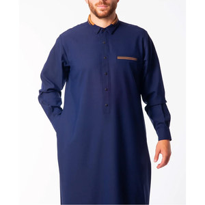 <b>Mens</b> Traditional Muslim Robe Soft Cotton Long Sleeve Breathable Casual Wear <b>Mens</b> Comfortable Full Length Islamic Juba - Product Image 3