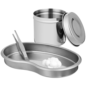 Bandeja Quirúrgica de Acero Inoxidable con Frasco Esterilizador y Pinzas para Cirugía Humana y Veterinaria, Instrumentos Médicos Reutilizables - Product Image 2