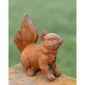 <b>Hand</b> <b>Cast</b> Technique Metal Squirrel Sculpture Rust Finish Garden Farm Decoration Handmade Squirrel Statue rust Finish - Product Image 1