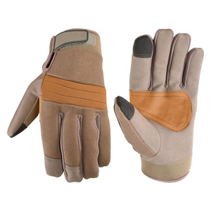 ถุงมือช่างหนังสังเคราะห์ออกแบบใหม่พร้อมโลโก้สั่งทำพิเศษ ป้องกันการลื่น ป้องกันการบาดเจ็บ ใช้งานหน้าจอสัมผัสได้ - Product Image 1