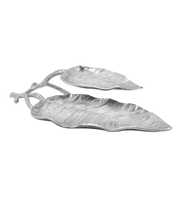 Plateau de service en métal en forme de feuille d'érable dorée, plat de luxe pour collations et bonbons, centre de table, bol de rangement polyvalent