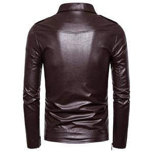 Blouson de moto en cuir véritable pour homme 2026 Nouveau Blanc/Noir Coupe ajustée décontractée Fermeture éclair diagonale Imperméable Respirant Écologique - Product Image 6