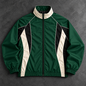 Veste coupe-vent unisexe sportive rétro en toile personnalisable pour l'hiver, idéale pour les détaillants de mode américains, fournisseur à faible MOQ - Product Image 1