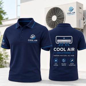 COOL AIR SOLUTIONS Solid Woven HVAC Technician Custom for Shirt | Premium AC Service Workwear Uniform with Fast Cooling - Product Image 1