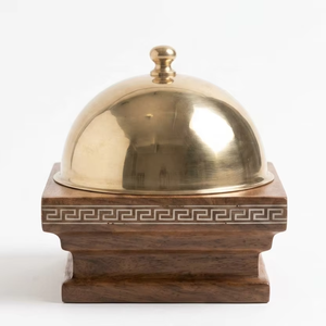 Casserole carrée en bois avec doublure en acier inoxydable et couvercle en laiton, design chinois traditionnel, récipient isotherme pour aliments - Product Image 4