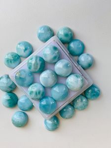 Larimar Natural de Primera Calidad, Cabujón Redondo de 5 mm, Color Blanco Azul Océano Caribeño, Gema Calibrada para Colección de Joyería de Lujo - Product Image 2
