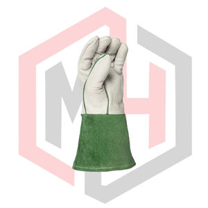 Guantes de Soldadura Verdes Resistentes a Desgarros, Anticorte, Resistentes al Calor para Bomberos, Guantes de Trabajo de Cuero Resistentes, Duraderos y Antiestáticos - Product Image 2