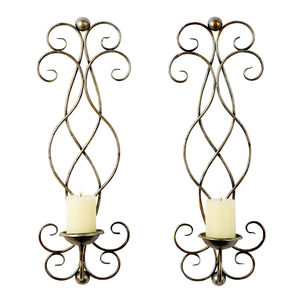 Wholesale Handmade Best Quality Decorative Metal <b>Wire</b> Wall Mounted Candle Holder Curved <b>Flower</b> Hanging Iron Wall Sconces - Product Image 4