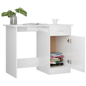 39.4 bianco lucido \ "X 19.7 \" X 29.9 \ "scrivania per Computer in legno ingegnerizzato - Product Image 6