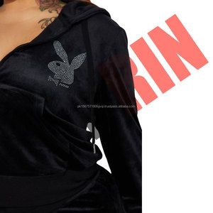 Conjuntos de Ropa Deportiva para Mujer, de Dos Piezas, con Bordado, de Forro Polar, para Invierno, Venta al Por Mayor con MOQ Bajo - Product Image 3