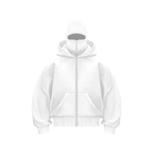 Pasamontañas para hombre y mujer, novedad de primavera, otoño e invierno, sudadera con doble capucha, máscara con capucha para hombre, chaqueta con cremallera - Product Image 1