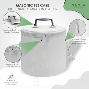 กล่องเก็บหมวกเฟซลายปักด้วยเครื่องจักรคุณภาพพรีเมียม - กล่องเก็บหมวกหนังเทียมพร้อมซิปปิด |   ไวท์ เดลี่ ยูส - Product Image 3