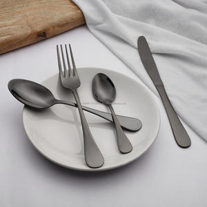 Juego de cubiertos/cubiertos de acero inoxidable con estrella azul PVD arcoíris, estilo moderno, grado 202/304, cuchara brillante, tenedor y cuchillo, cuchara para bebé - Product Image 2