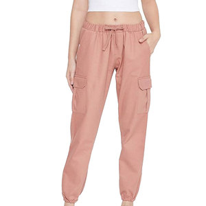 Pantalon cargo pour femme en coton uni de fabrication professionnelle, sur mesure, de qualité supérieure, pour la course et les loisirs - Product Image 1