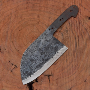 Hoja de cuchillo de chef DIY de espiga completa, forjada a mano, de acero de alto carbono 1095, 55 HRC, para cuchillo corta huesos, tipo cuchilla de carnicero, en bruto para fabricación de cuchillos, OEM - Product Image 1