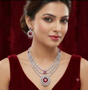 Fancy Collection Classic High Quality Alloy Gold Plated Geometric Design Claw Setting Imitation Pearl Kundan Women's Wedding <b>Set</b> - Product Image 1