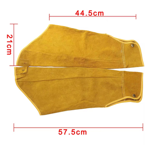 Manchons de protection pour les bras en cuir résistant à la chaleur, longs, à boutons, en cuir de vachette fendu, pour soudeurs - Product Image 2
