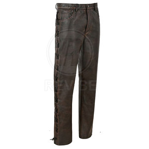 กางเกงหนังผู้ชายคุณภาพสูง ทรงตรง น้ำหนักเบา สวมใส่สบาย เอวกลาง รุ่นใหม่ล่าสุดสำหรับฤดูหนาว MOQ ต่ำ - Product Image 2