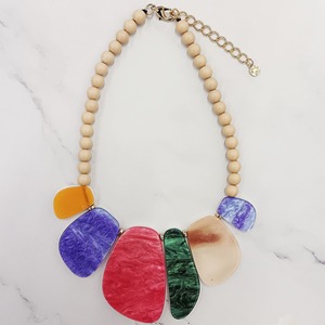 Collier en perles de résine personnalisées de haute qualité pour femmes, style vintage, pour fiançailles et mariage, écologique, couleur personnalisable, vente en gros - Product Image 6