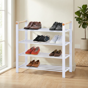 Zapatero Metálico Moderno, Mueble de Almacenamiento para el Hogar, Organizador de Entrada Duradero, Portátil, Calidad Mayorista de Taiwán, Hierro Blanco para Ensamblar - Product Image 2