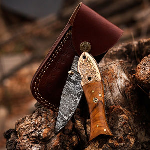 Cuchillo Plegable de Acero de Damasco Hecho a Mano, Cuchillo de Bolsillo de Damasco para Acampar al Aire Libre, Cuchillo Plegable de Damasco Personalizado - Product Image 6