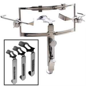 Écarteur buccal manuel réutilisable en acier inoxydable Dingman avec 3 lames pour la langue et rétracteur de joue, certifié CE Classe II - Product Image 2