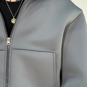 Custom logo New Design <b>Men</b> <b>Hoodie</b> 500GSM Heavyweight Windproof Keep Warm Bonded Zipper <b>Hoodie</b> for <b>Men</b> - Product Image 4