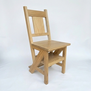 เก้าอี้บันไดไม้แบบพับได้ 2 in 1  ทำจากไม้สักธรรมชาติ สำหรับใช้ในบ้าน - Product Image 2