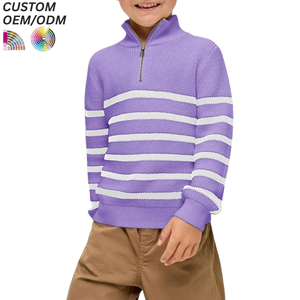 Pull en tricot respirant et écologique pour garçons, en polyester/coton, vêtements d'hiver pour enfants, support OEM/ODM - Product Image 4