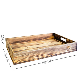 Bandeja de Madera Rústica Hecha a Mano, Diseño Rectangular, Acabado Natural, para Restaurante, Hotel, Hogar, Oficina, Decoración, Ramadán, Venta al por Mayor - Product Image 3