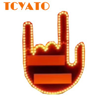 Feux avant LED amusants et originaux TCYATO en forme de doigt d'honneur pour voitures avec télécommande, ampoules LED 12V pour voitures, feux indicateurs