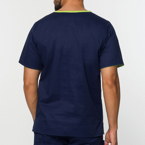 Men's Hospital Scrub Uniform Sets Canvas Fabric High Quality Stretch Scrubs <b>Tops</b> for Dental Pharmacy Jogging Staff - Product Image 4