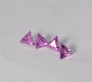 Saphir rose de laboratoire Corindon 12 mm facetté en forme de trion, qualité AAA, pierres précieuses en vrac pour la fabrication de bijoux de luxe, pierres de naissance de septembre - Product Image 4
