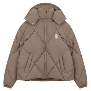 Mens Diamond Quilted Puffer Coat Hooded Winter Jacket Insulated Outerwear with Zipper Closure Stylish <b>Warm</b> Jacket for Winter - Product Image 1
