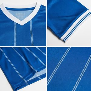 Tenues de football personnalisées respirantes à manches courtes en tissu à séchage rapide pour équipes scolaires et de club, tailles adultes, été - Product Image 5