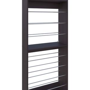 Wengue Tall Open Shoe Rack with <b>Metal</b> Rails and Multi-Tier <b>Shelves</b> - Product Image 5