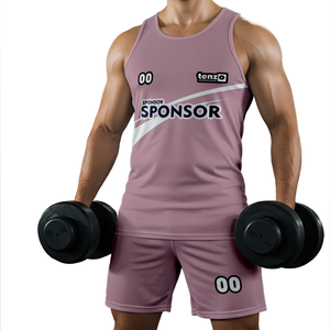 Conjunto Deportivo de Verano para Hombre 2025, Tendencia, OEM ODM, Logotipo Personalizado, Camiseta sin Mangas y Pantalones Cortos, Dos Piezas, Transpirable, Secado Rápido, Activo - Product Image 5