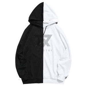 Sudadera con Capucha Personalizada en Dos Tonos, Negro y Blanco, para Hombre, 100% Algodón, Felpa Ecológica, Diseño Bordado, Alta Calidad, Invierno - Product Image 2
