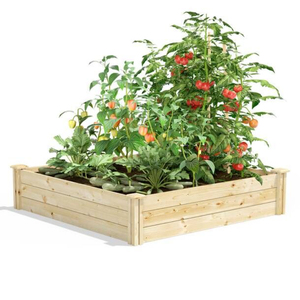 Jardinera Elevada de Madera de Acacia Sólida de Primera Calidad, Caja de Madera para Plantas de Exterior con Drenaje de Listones para Verduras, Hierbas y Flores - Product Image 4